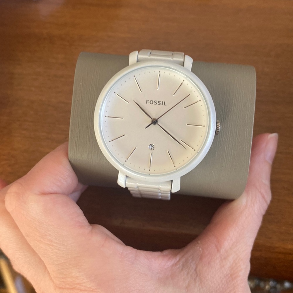 White fossil watch